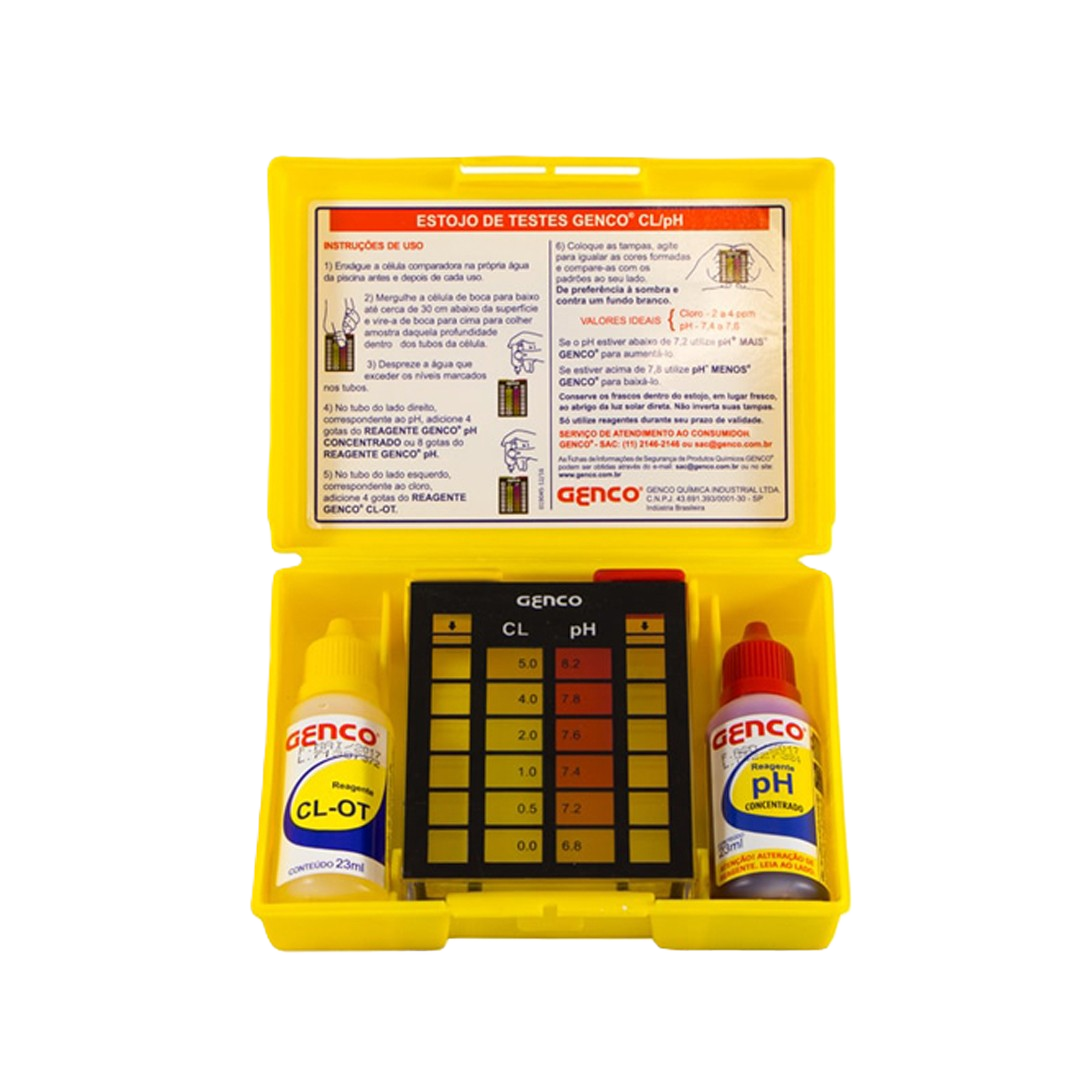 Kit teste pH e cloro (OTO + Phenol) - loja de produtos para piscina em Cuiabá